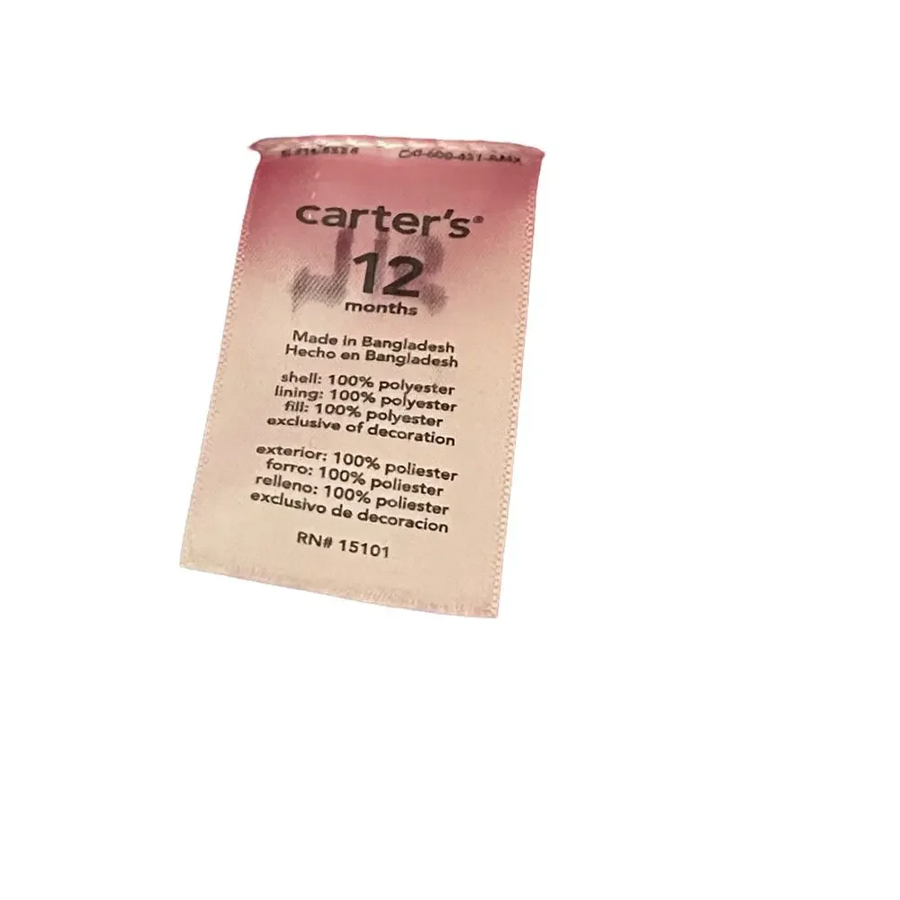 Carters Toddler Baby Girls 12 Mo. Pink Gray Outdoor‎ Snow Winter Coat